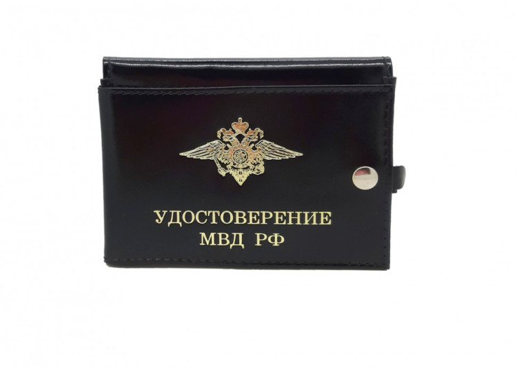 E-087 Обложка для удостоверения "МВД РФ" с автодок. (нат. кожа)