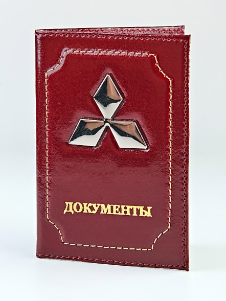 C-042 Обложка на автодокументы (эмблема авто/нат. кожа)